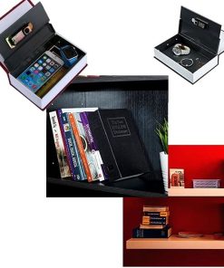 boîte de livre en acier métallique, caisse de sécurité discrète