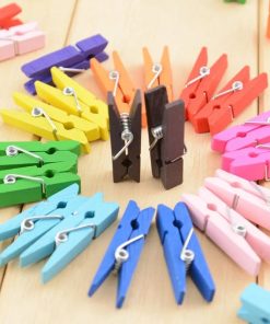 Pinces à Photo en bois colorés