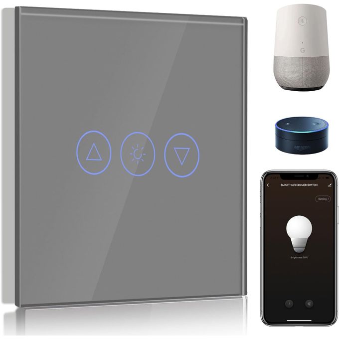 Interrupteur lumineux tactile, 200W pour LED, en verre trempé, interrupteur mural intelligent pour maison