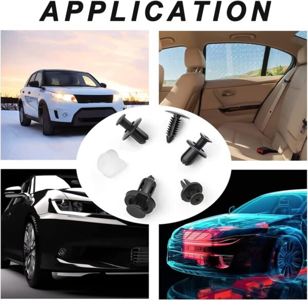 Ensemble de 100 Clips de Fixation en Plastique pour Voiture avec Outil de Suppression