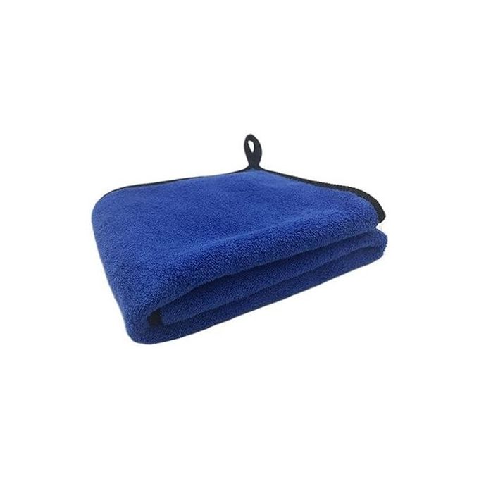 2 Serviette microfibre douce double face bleu